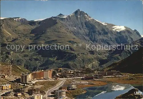 Tignes Fliegeraufnahme La Station et la Grande Sassiere Kat. Tignes