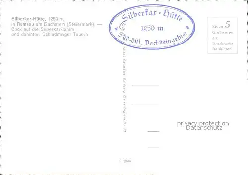 Ramsau Dachstein Steiermark mit Silberkarklamm Kat. Ramsau am Dachstein