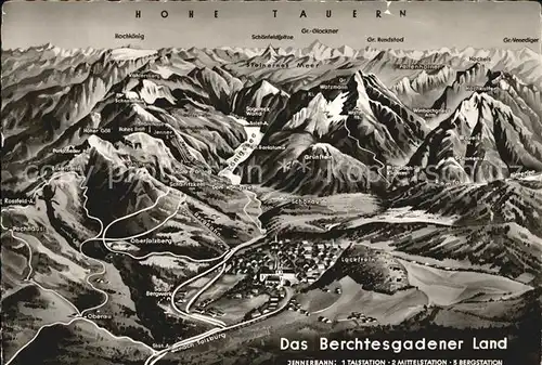 Berchtesgaden Panoramakarte mit Hohe Tauern Kat. Berchtesgaden