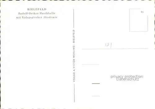 Bielefeld Rudolf Oetker Musikhalle mit Paedagogischer Akademie Kat. Bielefeld