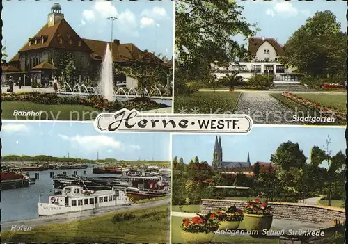 Herne Westfalen Bahnhof Stadtgarten Hafen Anlagen am Schloss Struenkede Kat. Herne