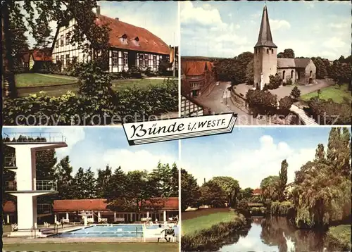 Buende Westfalen Kirche Flusspartie Freibad