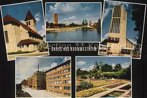 Kornwestheim Teilansichten Park Kirche Kat. Kornwestheim