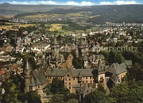 Braunfels Teilansicht mit Schloss Luftkurort Fliegeraufnahme Kat. Braunfels