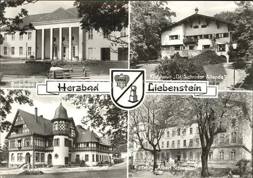 Bad Liebenstein Badehaus Postamt Klubhaus Doktor Salvador Allende Klubheim Albert Schweizer Kat. Bad Liebenstein