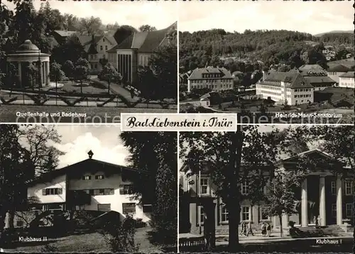 Bad Liebenstein Quellenhalle Klubhaus I + II Heinrich Mann Sanatorium Kat. Bad Liebenstein