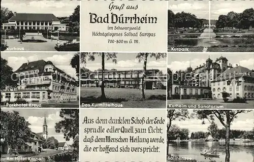 Bad Duerrheim Parkhotel Kreuz Hotel Krone Salinensee  Kat. Bad Duerrheim