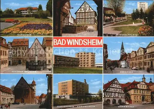 Bad Windsheim Kurklinik Minigolfplatz Brunnen Seegasse Kornmarkt Kat. Bad Windsheim