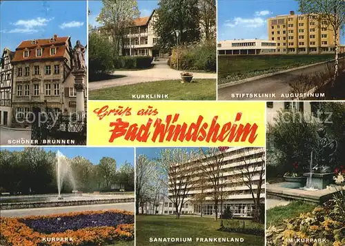 Bad Windsheim Kurklinik Stiftsklinik Augustinum Kurpark Sanatorium Frankenland Kat. Bad Windsheim