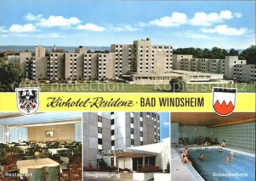 Bad Windsheim Kurhotel Residenz Restaurant Schwimmhalle Kat. Bad Windsheim