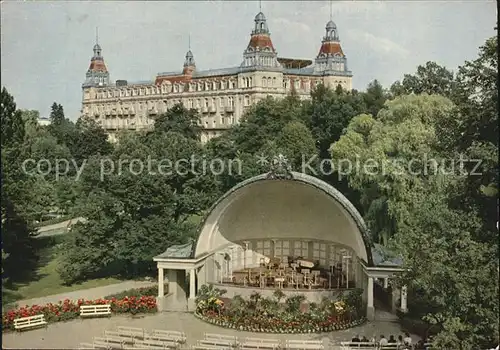 Bad Wildungen Musikpavillon Blick auf Sanatorium Fuerstenhof Kat. Bad Wildungen