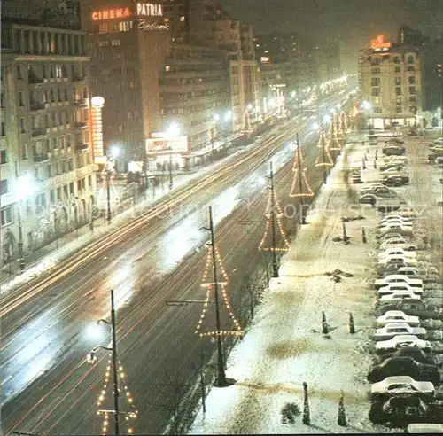 Bukarest Strassenpartie zu Weihnachten Kat. Rumaenien