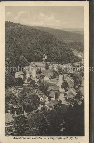 Altenbrak Harz Dorfstrasse mit Kirche Kat. Altenbrak