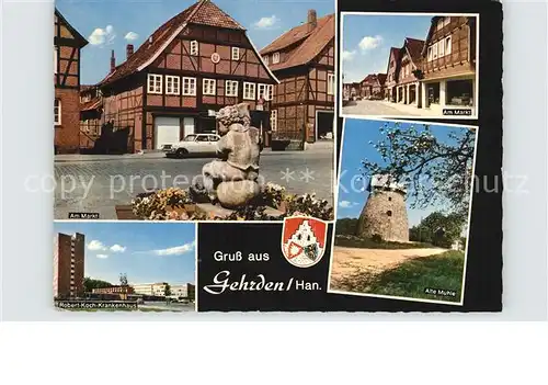 Gehrden Hannover Robert Koch Krankenhaus Alte Muehle Markt Kat. Gehrden