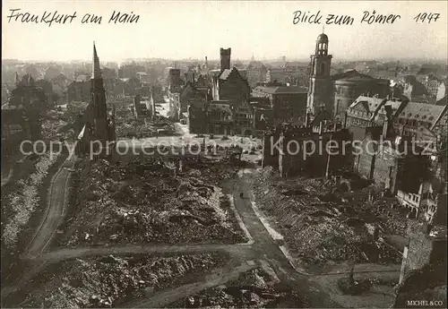 Frankfurt Main Blick zum Roemer 1947 Repro Kat. Frankfurt am Main