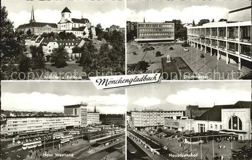 Moenchengladbach Muenster vom Rathaus Stadttheater Haus Westland Hauptbahnhof Kat. Moenchengladbach