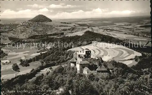 Hohenstaufen Fliegeraufnahme mit Ruine Rechberg Kat. Goeppingen