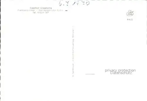 Kreuth Tegernsee Gasthof Glashuette Kat. Kreuth