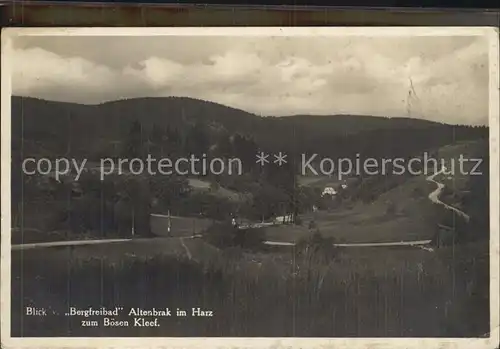 Altenbrak Harz Blick vom Bergfreibad zum Boesen Kleef Kat. Altenbrak