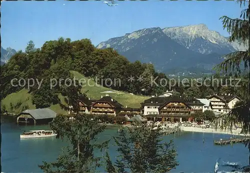 Koenigsee Berchtesgaden Seelaende mit Untersberg