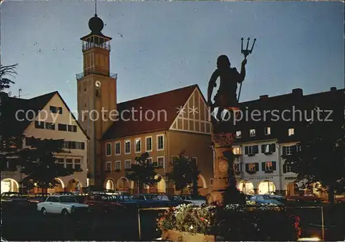 Freudenstadt Rathaus und Neptunbrunnen Kat. Freudenstadt