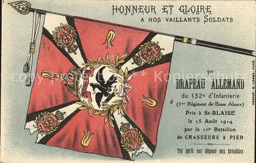 Regiment IR 132 Infanterie Drapeau Allemand  Die Fahne der Infanterie WK1