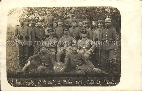 Regiment IR 107 Infanterie Gruppenfoto WK1 