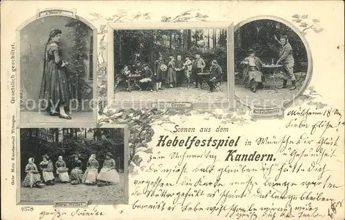 Kandern Hebelfestival Vrenele Markt Weiber Zitklelschmied  Kat. Kandern