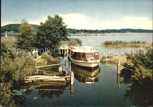 Timmdorf Cafe Trentsee Idyll Kaffeegarten am See Bootsanleger Kat. Malente