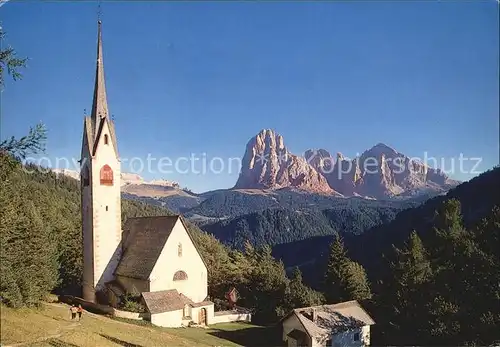 Groeden Tirol St. Jakob mit Langkofel Kat. Italien