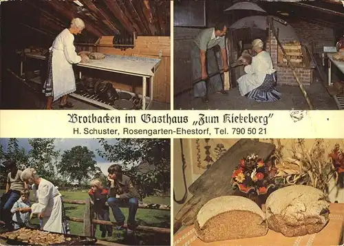 Ehestorf Harburg Brotbacken im Gasthaus Zum Kiekeberg Details Kat. Rosengarten
