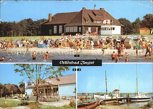 Zingst Ostseebad Strand HO Gaststaette Kurhaus HO Kaufhalle Hafenpartie Kat. Zingst Darss