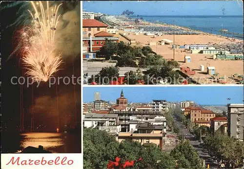 Marebello Rimini Feuerwerk Strand Ortsblick Kat. Rimini