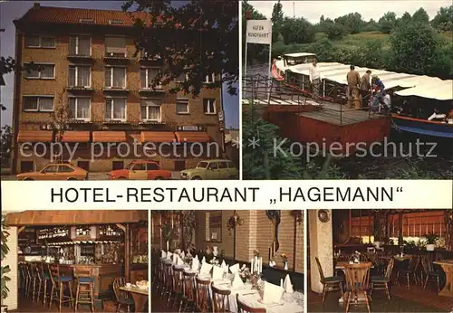 Wilhelmsburg Hamburg Hotel Restaurant Hagemann Hafenrundfahrt Bar Speiseraum Kat. Hamburg