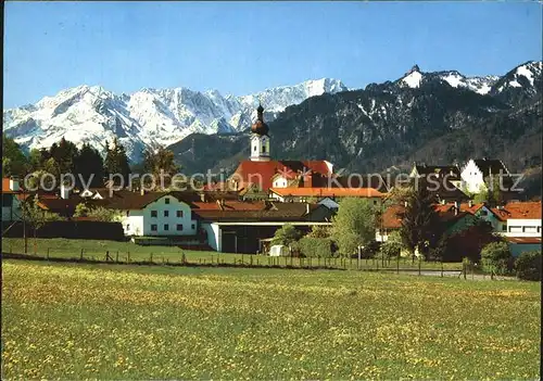Murnau mit Ammergauer Berge und Zugspitzgruppe Kat. Murnau a.Staffelsee