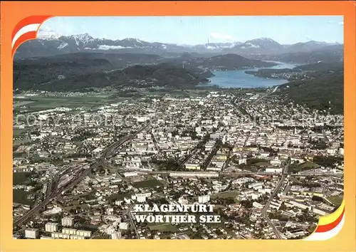 Klagenfurt Woerthersee Fliegeraufnahme