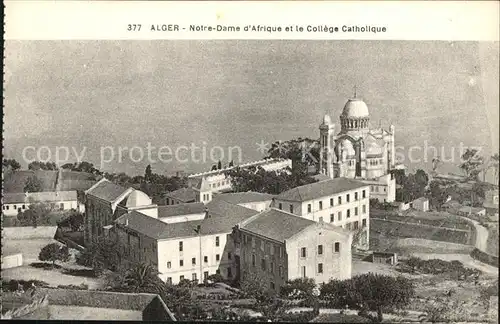 Alger Algerien Fliegeraufnahme Notre Dame d`Afrique et le College