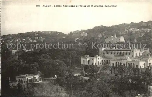 Alger Algerien Eglise Anglicane et Villas de Mustapha Superieur