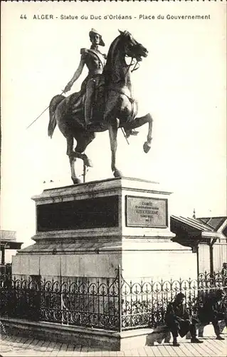 Alger Algerien Statue du Duc d`Orleans Place du Gouvernement