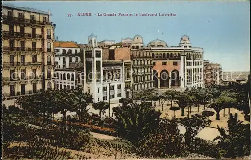 Alger Algerien La Grande Poste et Boulevard Laferriere
