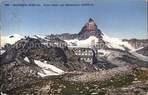 Gornergrat Zermatt Kulm Hotel mit Matterhorn Kat. Gornergrat