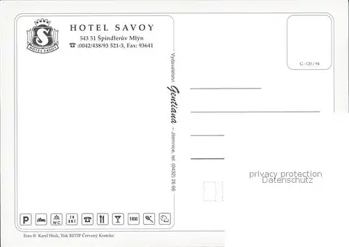 Spindleruv Mlyn Spindlermuehle Hotel Savoy Kat. Trutnov