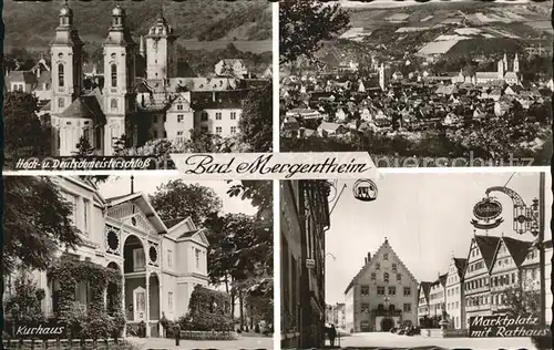 Bad Mergentheim Hoch und Deutschmeisterschloss Kurhaus Marktplatz mit Rathaus Kat. Bad Mergentheim