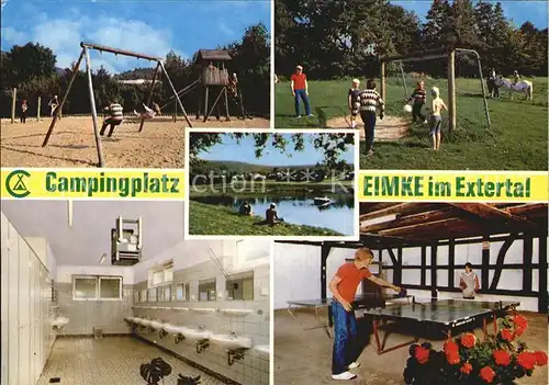 Extertal Campingplatz Eimke Spielplatz Sanitaere Anlagen Tischtennis Kat. Extertal