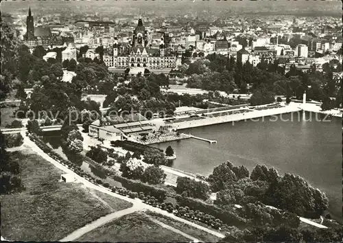 Hannover Maschsee Neues Rathaus Marktkirche Fliegeraufnahme Kat. Hannover