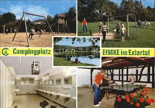 Extertal Campingplatz Eimke Spielplatz Sanitaerraum Tischtennis Kat. Extertal