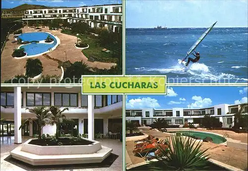 Lanzarote Kanarische Inseln Apartamentos Las Cucharas Pool Surfen