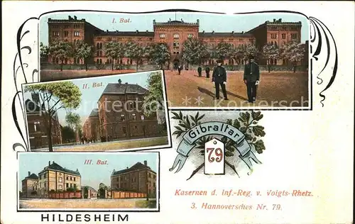 Regiment IR 079 Infanterie Regimentskarte Kaserne WK1