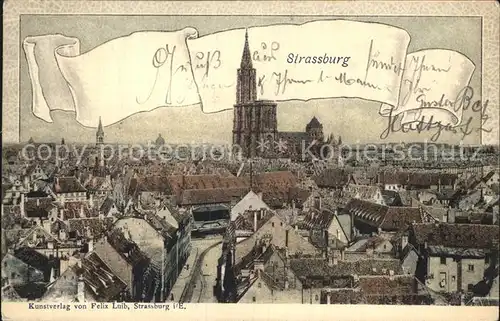 Strassburg Elsass Stadtbild mit Muenster Kat. Strasbourg