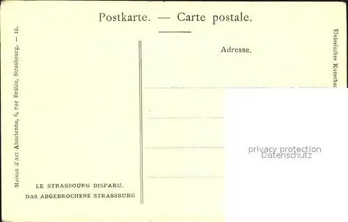 Strasbourg Alsace Le Quai aux Chevaux a la Krutenau 1869 Der Gaulstaden Kat. Strasbourg